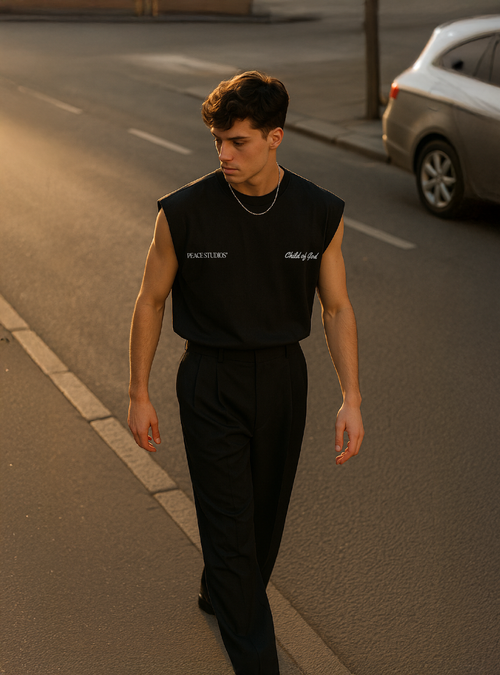 Child of God Black Raw Edge Tank Top | Peace®