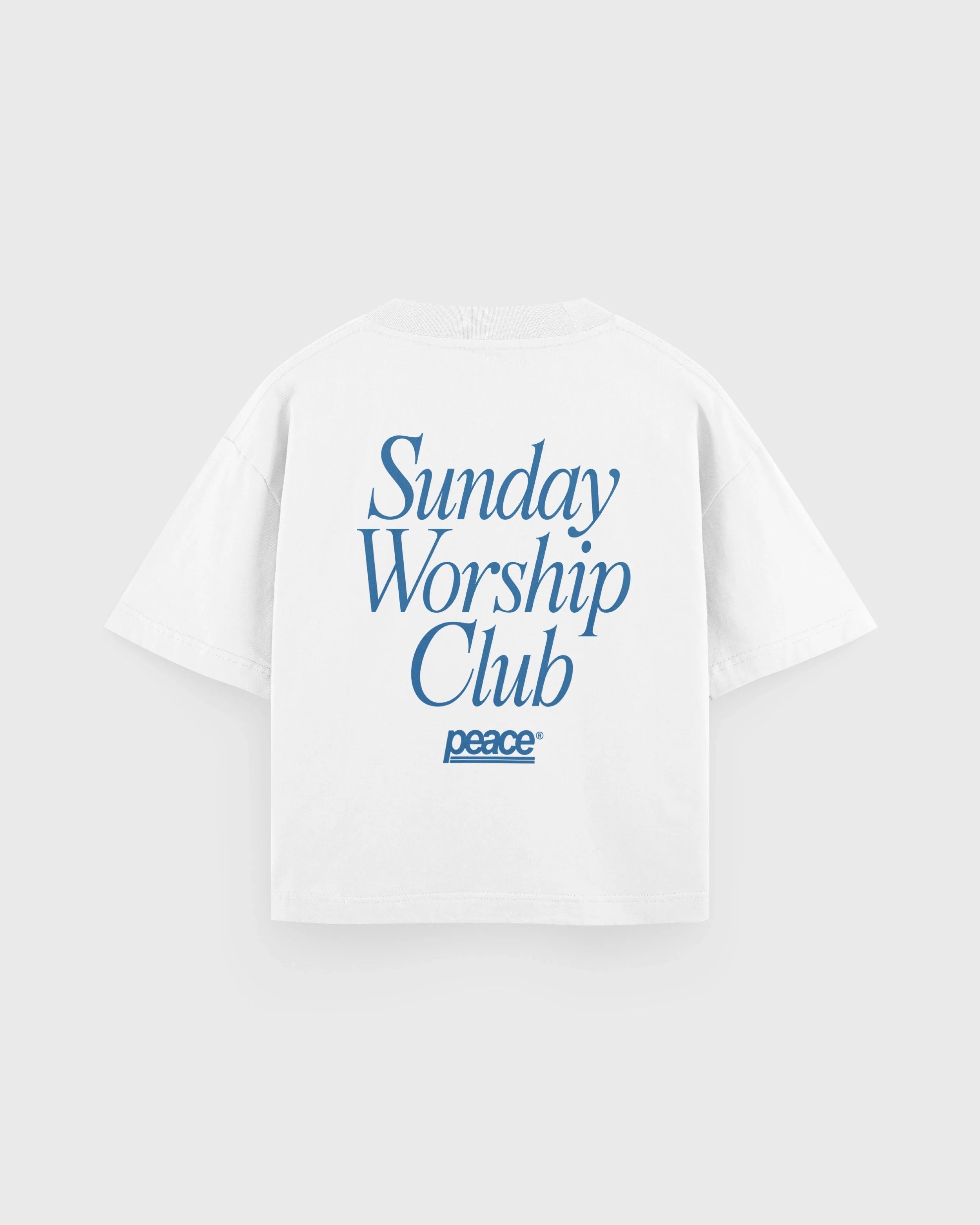 Sunday Worship Club Boxy Tee White | Peace® ODMPOD