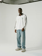 Know Jesus, Know Peace Signature White Striped Collar Sweatshirt | Peace®