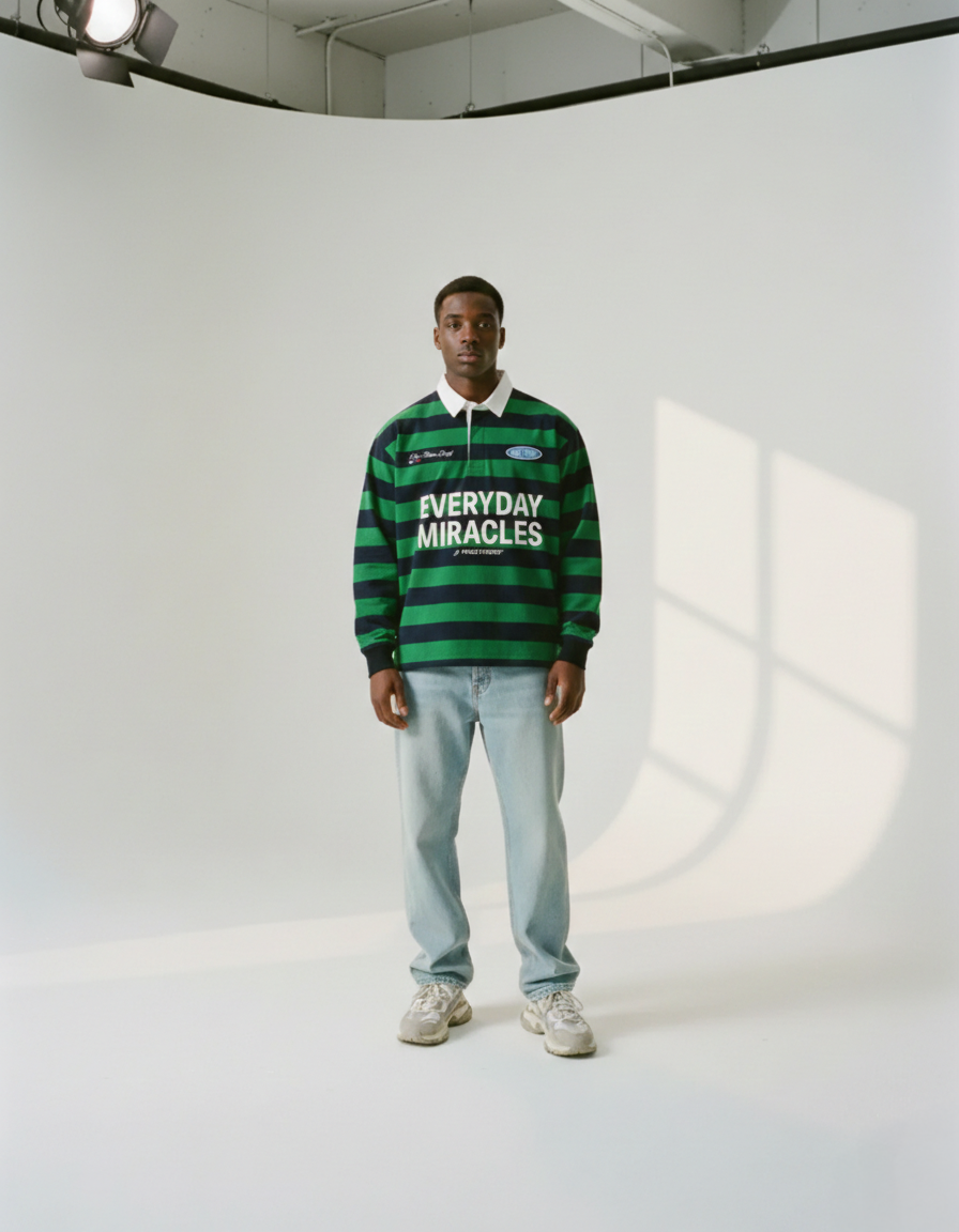 Everyday Miracles Green Stripe Polo Shirt | Peace®