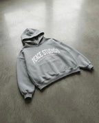 Peace® Studios Premium Enzyme-Washed Boxy Frayed Hoodie | Vintage Gray